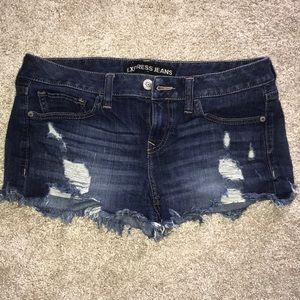 Size 8 Express Jean Shorts low-rise cut-off